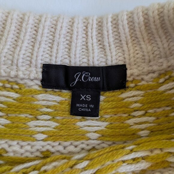 J. Crew Fair Isle Women's Merino Wool Blend Sweater Size XS Cream - Picture 4 of 14